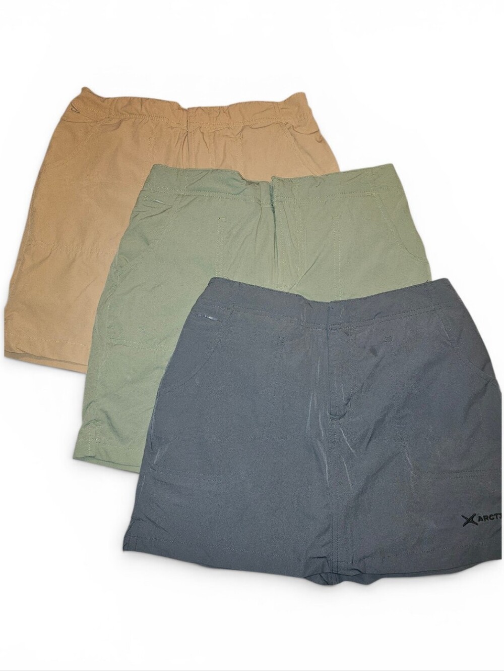 EUC ARCTIX Set Of 3 Athletic Skorts Tan Olive & Gray - Size Small